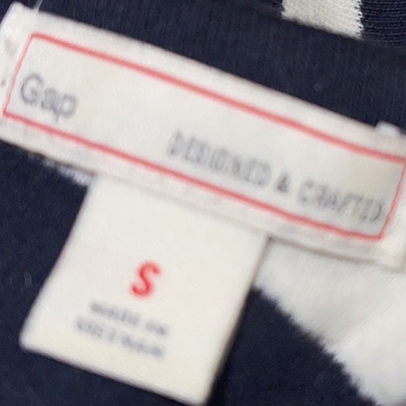 Women’s Gap White & Navy Striped Zipper Peplum Top Size Small - Picture 5 of 5